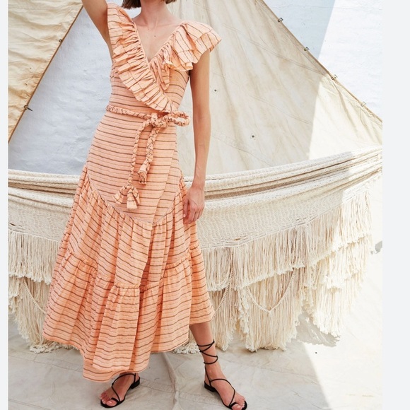 Apiece Apart Nueva Costa Maxi Dress in
Blush orange size 0 - Picture 1 of 6